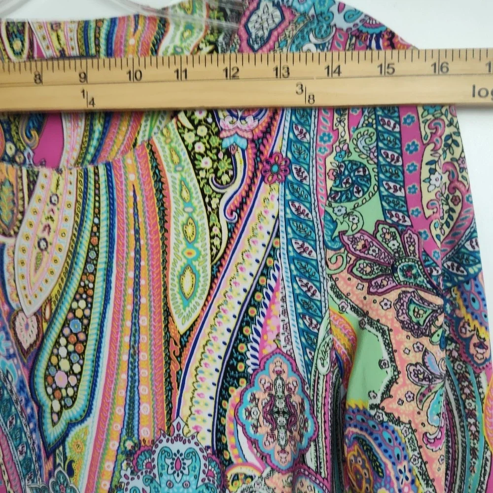 Tommy Hilfiger Knee-Length Dress‎ Women's 6 Colorful Paisley 3/4 Sleeves